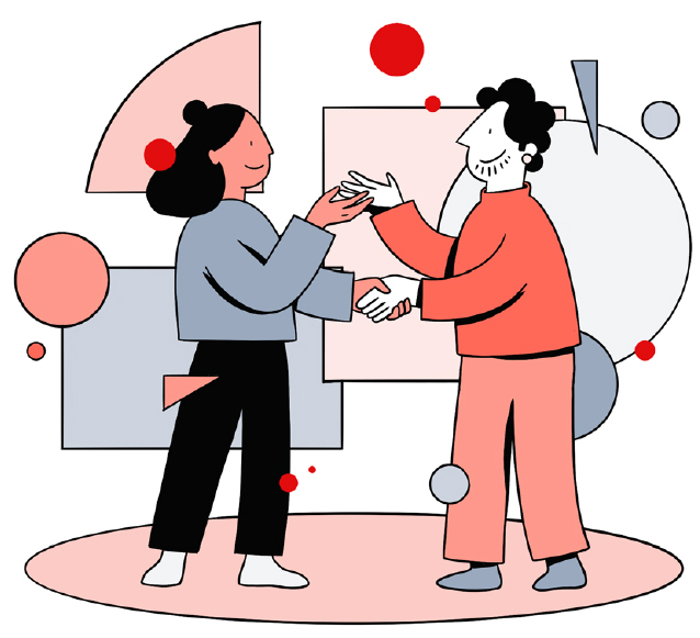 Illustration: Gegenseitige Unterstützung