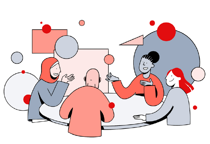 Illustration: Intensiver Austausch