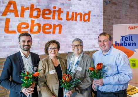 v.l.n.r. Jan Krüger, Barbara Menke, Elke Hannack, Michael Kempmann