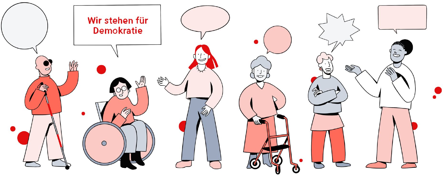 Illustration: Wir stehen für Demokratie