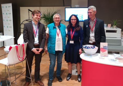 Jan Krüger, Elke Hannack, Yasmin Fahimi, Tobias Kriele (v.l.n.r.)