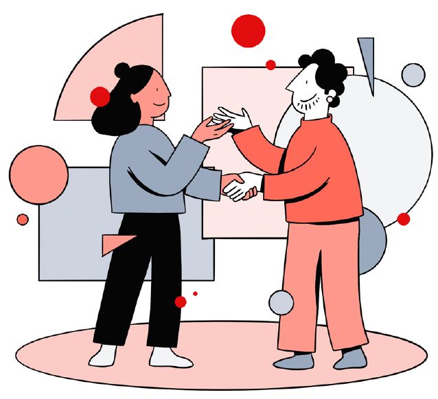 Illustration: Gegenseitige Unterstützung